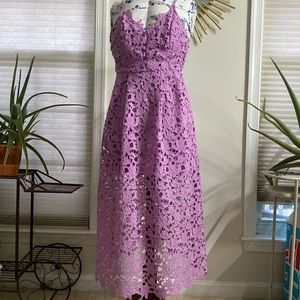ASTR The Label A Line Midi Dress Lavender Lace Size M
